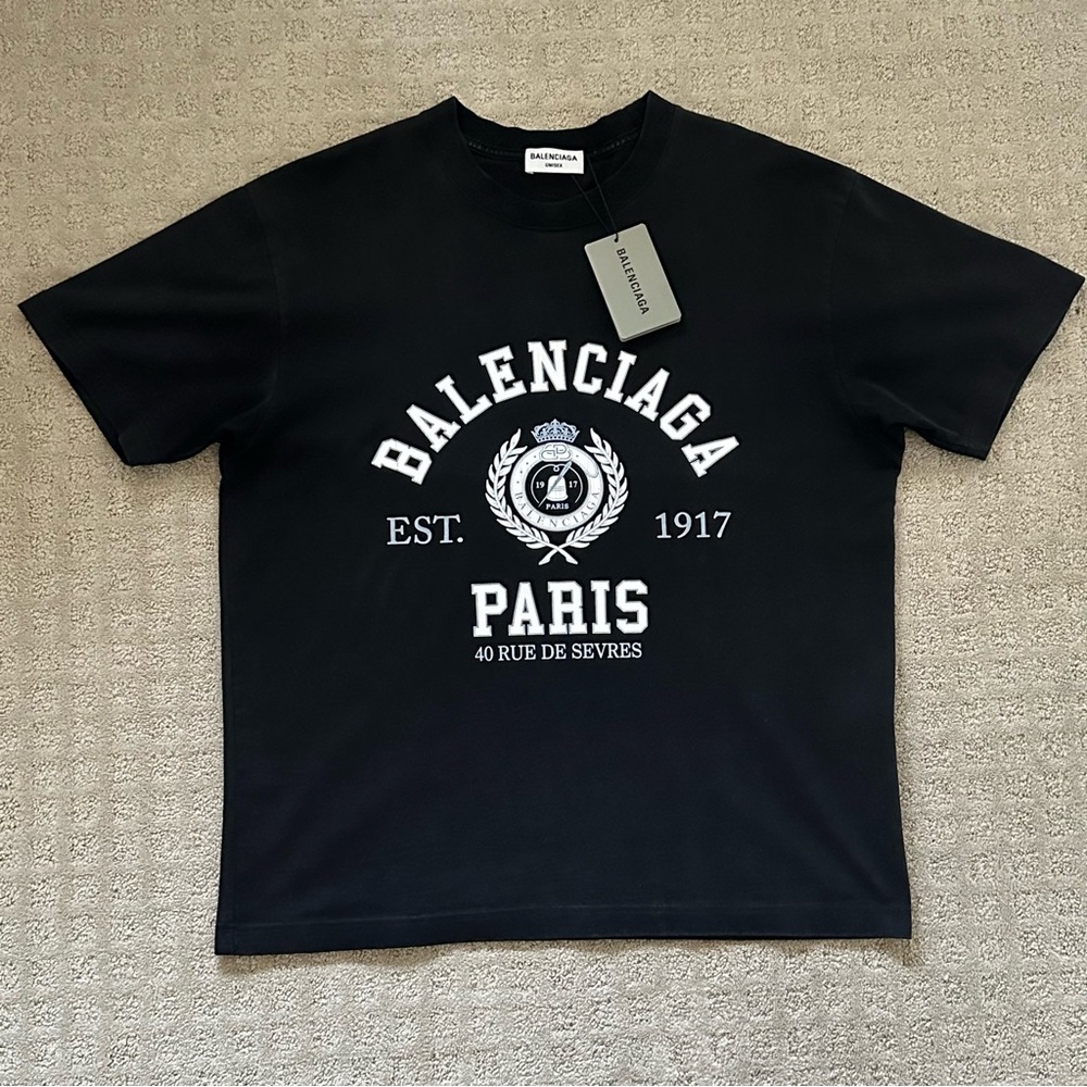 BALENCIAGA College 1917 Black T-Shirt